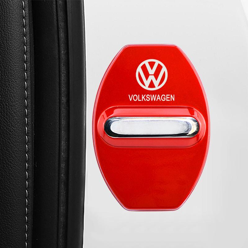 New 2026 Emblems 4Pcs For Volkswagen VW GTI Polo Passat Tiguan Sharan T-ROC Touran Jetta Bora Car Door Lock Protective Cover Case Sticker