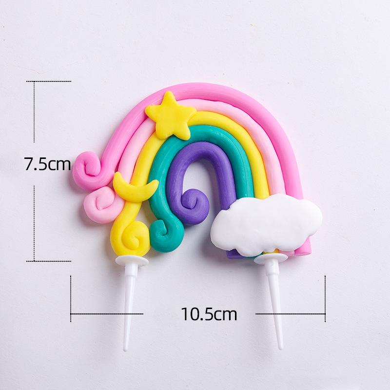 10 шт. Радужная серия, украшения для выпечки, для торта, для веселья, украшения, детский торт на день рождения, плагины для создания атмосферы, инструменты для украшения торта