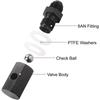 6An 8An 10An Male Fuel Cell Tank Rollover Vent Valve Aluminum Anodized Fuel Cell Vent Roll Over Valve Mounted Fitting Adapter