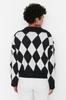 Women's Fashion New Sweater Black Wide Fit Soft Textured Patterned Knitwear Sweater