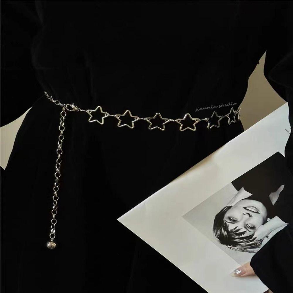 Retro Decorative Metal Waist Belts Hollow Out Stars Dress Waist Chain New Chain Belt