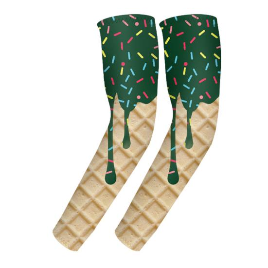 1 пара компрессионных нарукавников Ice Cream для взрослых, дышащие бейсбольные нарукавники, молодежные спортивные нарукавники с защитой от солнца