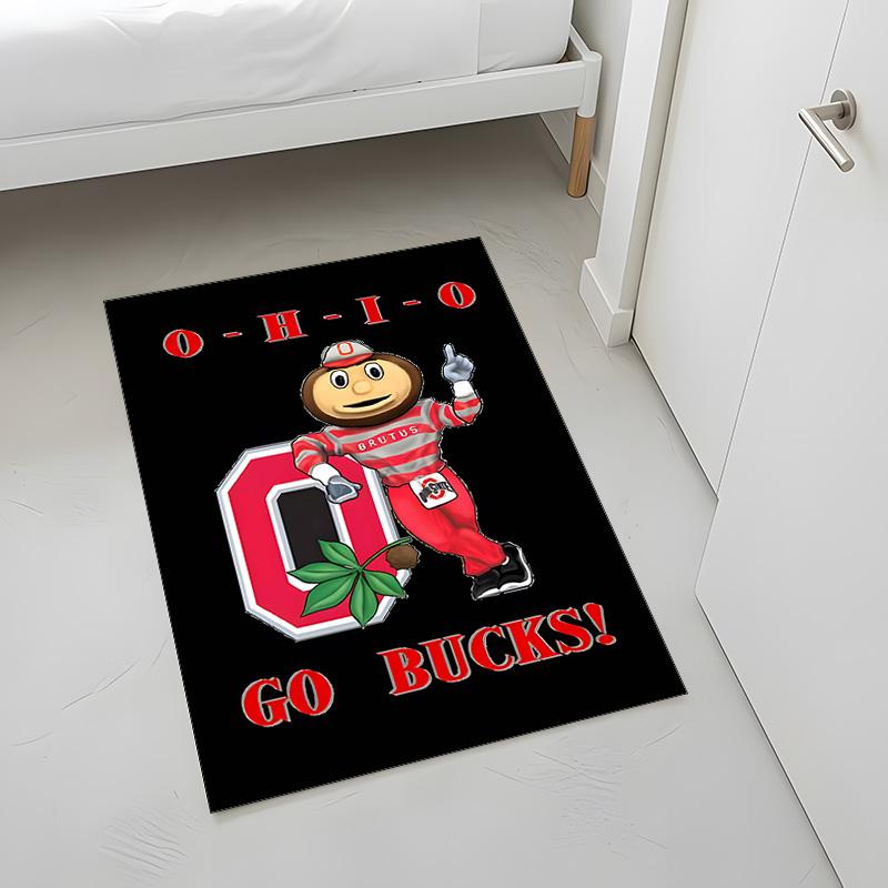 Ohio State Buckeyes (14) Rug Suitable For Living Rooms Bedrooms Computer Rooms Dining Areas And Placement Under Tables And Chairs Also An Ideal Choice