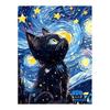 Алмазная мозаика 30x40 см, Мозаика из бусин, Круглые бусины, Набор для мозаики, Популярное DIY, Ручная работа, Подарок, Декорация (Звездное небо Черный кот)