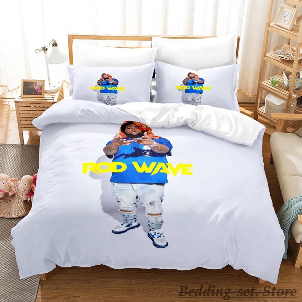 Популярный Набор Постельного Белья Rod Wave Односпальный Twin Ful Quen King-Sized Размерыd Размеры Комплект Постельного Белья Взрослые Люди Детская Спальня Комплекты Пододеяльников Аниме parure