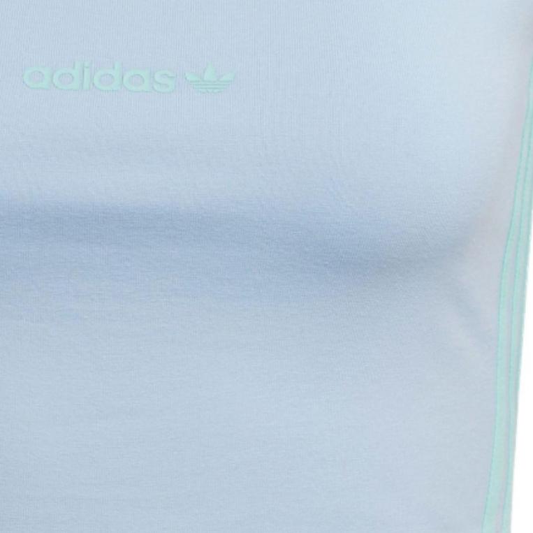 Adidas Originals Trefoil Crop Tank Top With Logo Lettering And Contrast Stripes Women Tops Light-Pink Blue IT8159