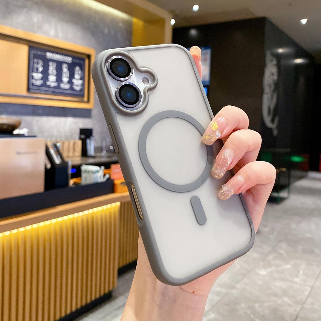 For iPhone 16 Case Compatible with MagSafe TPU+PC Phone Cover with Lens Film - Desert Gold