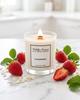 soy candle with wooden wick + STRAWBERRY