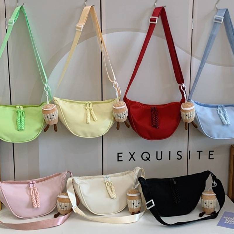 Nylon Duffle Bag For Women Lightweight Casual Singlecompartment With Zipper For Daily Use