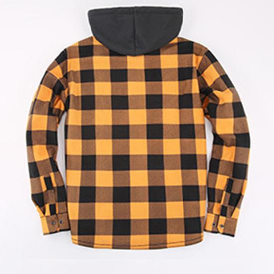 Мужская осенне-зимняя рубашка с капюшоном на шнурке, соответствующий цвету, однобортный принт с длинными рукавами и пуговицами, мягкий теплый толстый кардиган, пальто