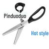 Stainless Steel Triangle Wave Tailor Scissors with Tooth Cloth Edge Lock Design