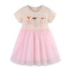 Summer Girls' Cartoon Mesh Princess Dress - Cute European & American Style