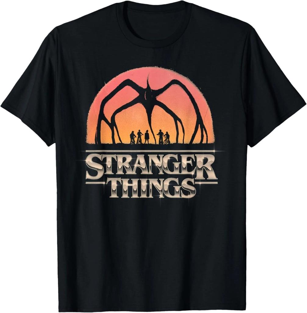 Футболка Stranger Things 5 сезон с огромным Истязателем Разума и эффектом состаренности