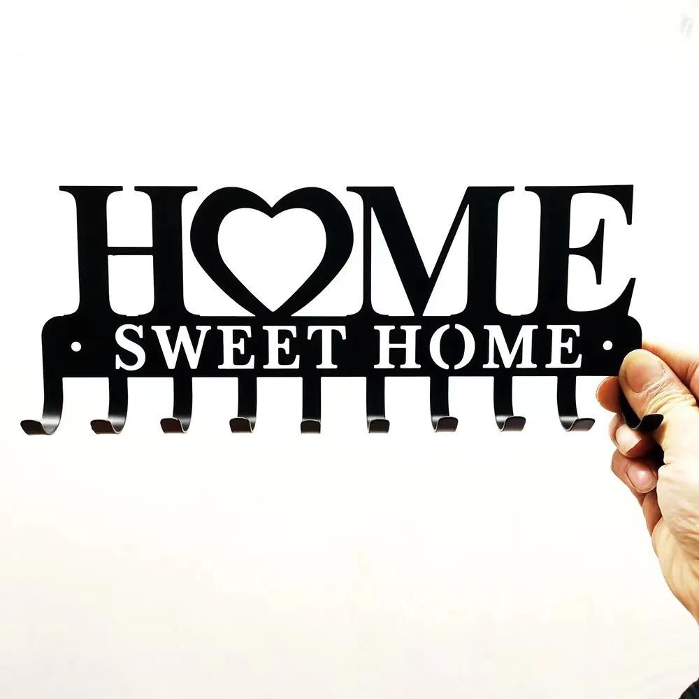 1шт настенный держатель для ключей Sweet Home, настенный крючок для ключей, креативный держатель для ключей для входной двери