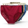 Plus Size Woman Underwear Sexy Lace Briefs Ladies Cotton Panties Solid Color Lingerie 6 Pcs