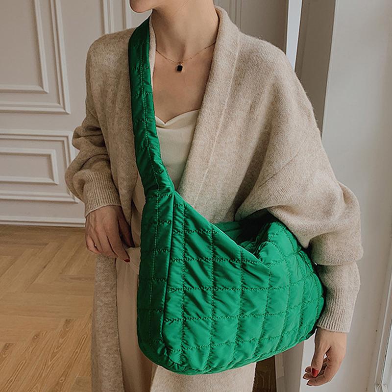 Зимняя космическая хлопковая сумка на плечо, женская большая вместительная сумка для пельменей, модная мягкая сумка через плечо, роскошная женская сумка-тоут