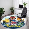 1 шт. Круглый коврик с персонажами Pokemon для офиса, коврик для помещений, подходит для офиса, спальни, гостиной, домашнего декора, декора комнаты, Offic a0928171