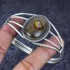Natural Boulder Opal Gemstone 925 Sterling Silver Cuff Bangle Adjustable ETC-13919