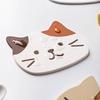 1 шт. Милая подставка под чашку с кошкой, ПВХ, нескользящая и защищающая от ожогов, коврик под миску, силиконовая изоляционная подкладка под чайную чашку