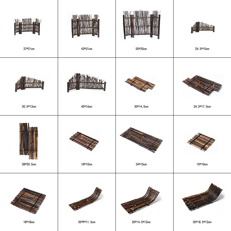 Винтажная бамбуковая тарелка для суши, бамбуковая тарелка-ограда, японская корейская кухня, сашими, суши-лодки, креативная сервировочная тарелка