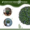 Set of 2 Artificial Spherical Plants, UV-Resistant, Indoor Outdoor, 42 cm, Green and Purple