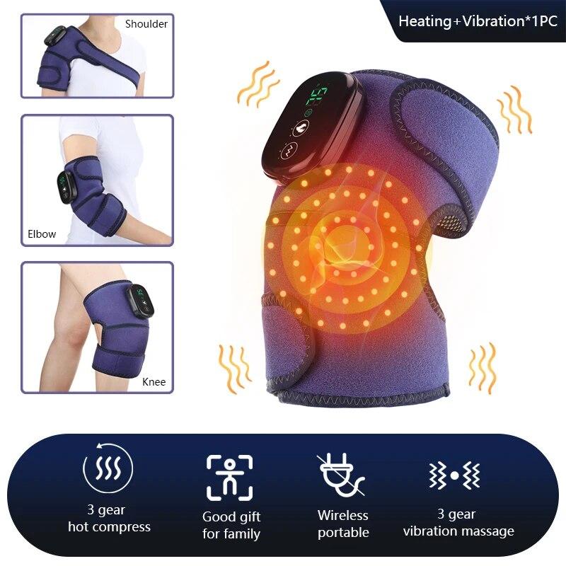 Электрический нагрев, вибрационный массаж, массажер для колен и плеч, физиотерапия суставов, облегчение боли в локте, теплый наколенник, инструмент для релаксации