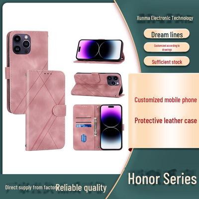 Защитный кожаный чехол с отделением для карт для смартфона Honor 60/80