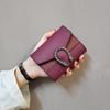 Сплошной цвет Wine God, женский кошелек, женский короткий тройной маленький кошелек, женский кошелек для монет, кошелек Диониса, сумка для карт, кожаный зажим