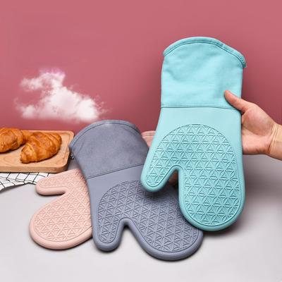 Бытовые жаропрочные силиконовые теплоизоляционные перчатки, противоскользящие рукава для рук, микроволновая печь, противоскользящие термостойкие силиконовые перчатки