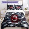 AC Milan Pattern Printed 3PCS Bedding Set Soft Skin-Friendly Washable Duvet Cover & Pillowcases Set All Season Bedroom