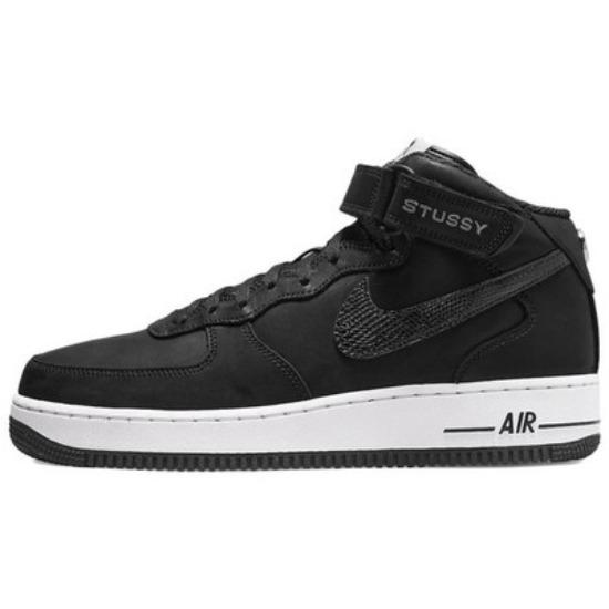 Nike X Stussy Air Force 1 Mid Черная змеиная кожа DJ7840-001