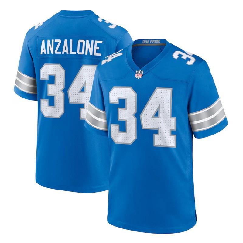 NFL Detroit Lions 14 ST Brown 97 Hutchinson Embroidered Jersey Sports Fan Game
