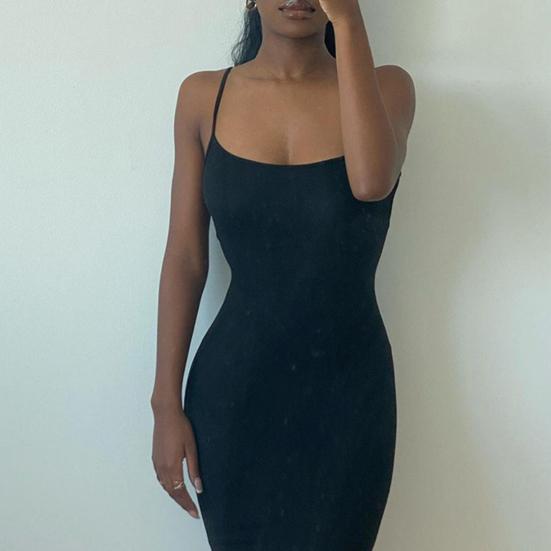 Женское платье-слинг без рукавов с квадратным воротником, облегающее платье длиной до пола, однотонное офисное вечернее свадебное сексуальное платье