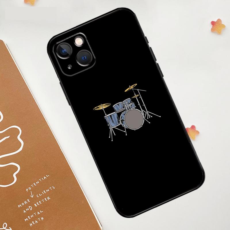 Чехол для телефона Apple iPhone 15 16 14 13 12 11 Pro Max Mini XR 15 16 Plus 16e с рисунком Музыкальный инструмент Барабан Защитная крышка
