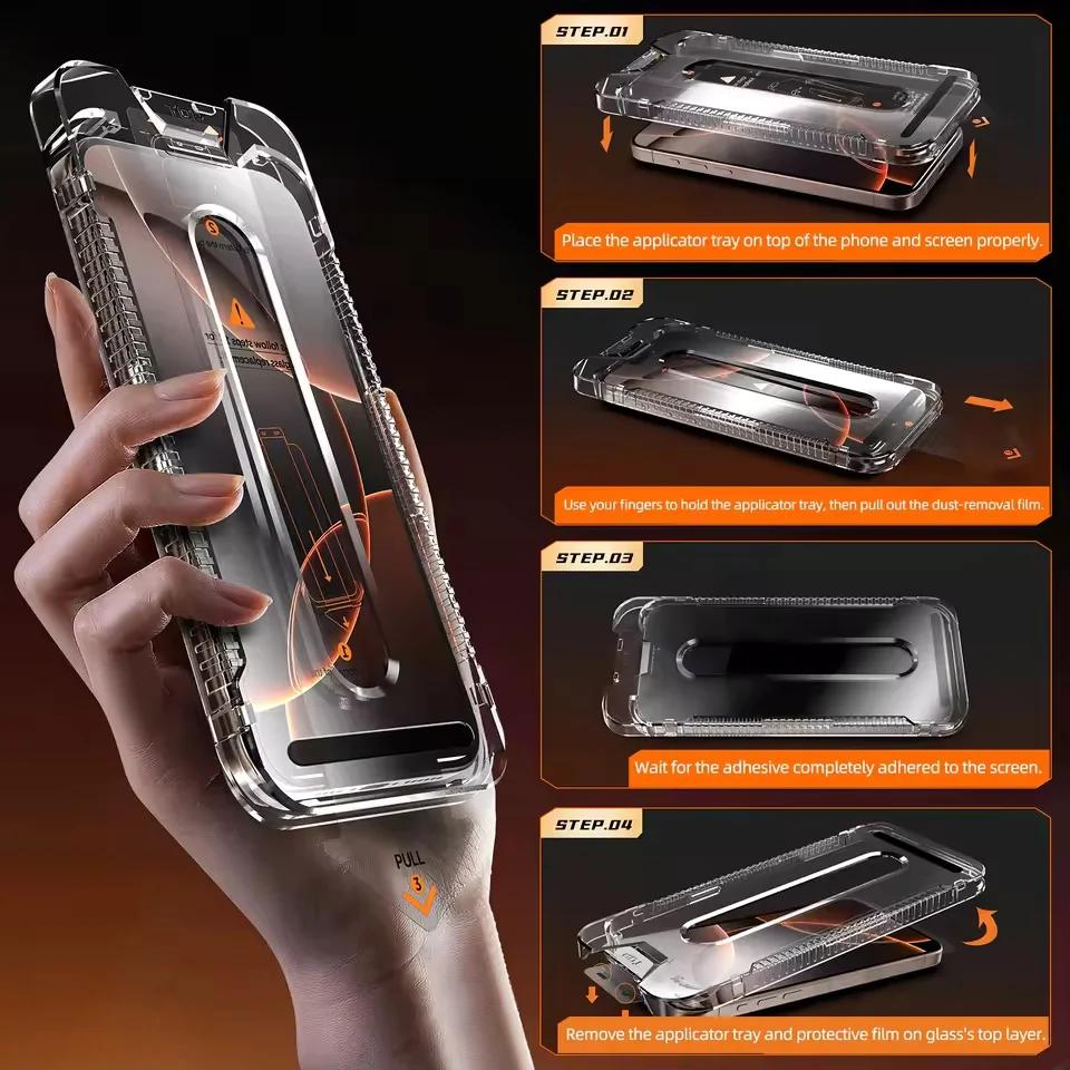 New AR Screen Protector Suit for iPhone 17 Pro Max 17Pro Air Anti-Reflective Tempered Glass with Dust Free Easy Installation Kit