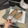 2025 New Gentle Fairy Style Single Shoes Female 2025 New French Elegant Bow Round Head Light Mouth Skirt