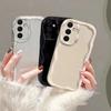 Simple Cream Shape Border Clear Soft Wave Phone Case for Samsung Galaxy S23 Ultra S22 Plus S21FE A54 Cover and Case for Iphone13 12 14 15pro Max