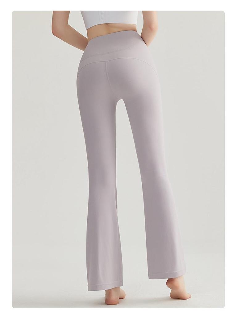 LAHN Women's High-Waisted Micro-Flare Yoga Pants - Hip-Lifting, No Visible Line, Petite Wide-Leg Design, Thin and Stylish.
