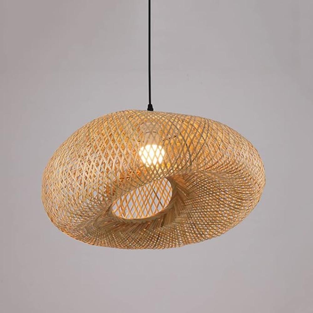 40СМ E27 Бамбуковый подвесной светильник Китайский ресторан Ручная работа Подвесная лампа Дзен Чайная комната Фонарь Деревенский Креативный B&B Подвесные светильники