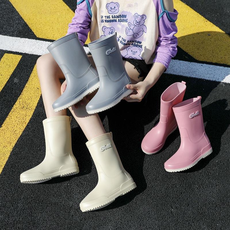 Женская мода средняя труба взрослая высокая труба кухонная нескользящая обувь