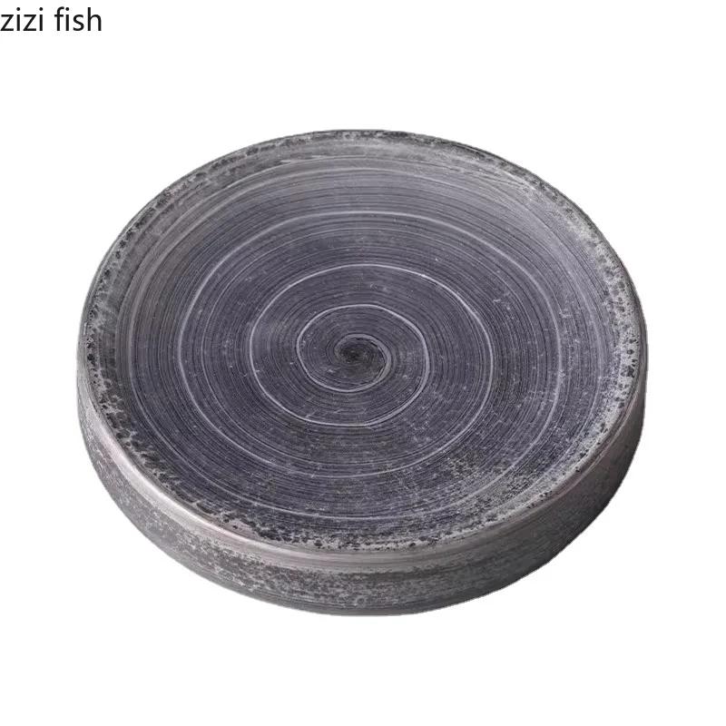 Винтажная круглая керамическая обеденная тарелка, тарелка для суши, десертная тарелка, тарелки для закусок, фирменная посуда для молекулярной кухни в ресторане