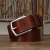 Ремень мужской корейский стиль простой модный первый слой коровьей кожи с масляным воском пряжкой универсальный легкий роскошный повседневный джинсовый ремень