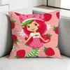 Cute StrawberryY Shortcake Girl Pillow Case Square DoubleSided Sofa Cushion Cover Bedroom Bedside Pillow Gift