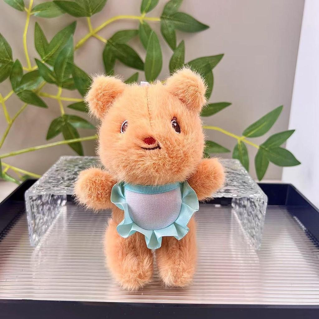 Cute Cartoon Yellow Bear Plush Keychain Super Soft Stuffed Toy Bag Pendant