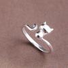 Lindon Cat Rings Adjustable Open  Silvering  Ring Never Fade Fine Jewelry For Women Girl Party Birthday Gifts