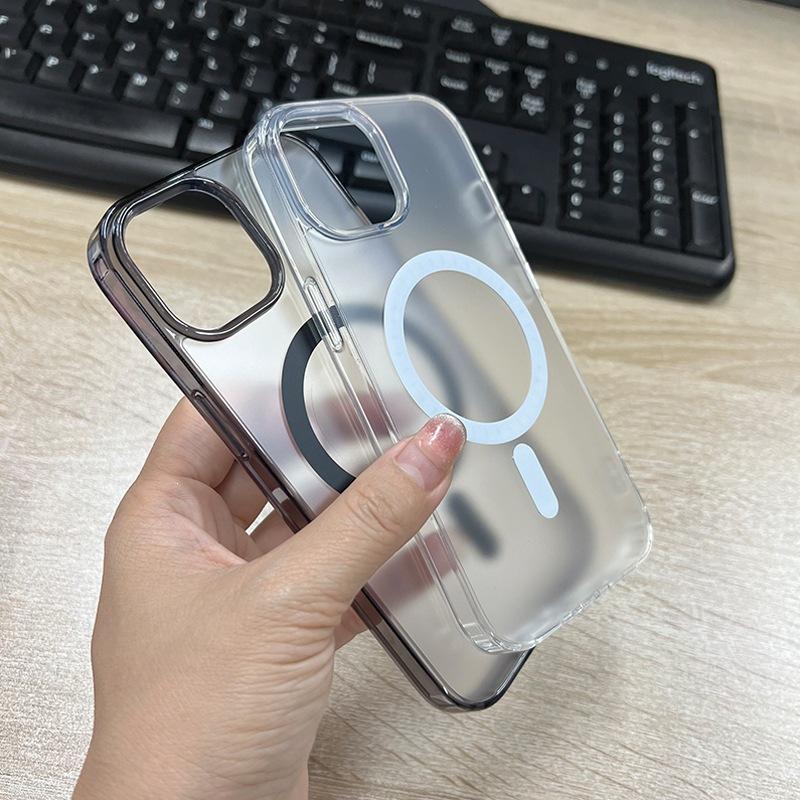Прозрачный магнитный чехол для iPhone16 матовый MagSafe Apple 17 акриловый 13/14 чехол для мобильного телефона оптом
