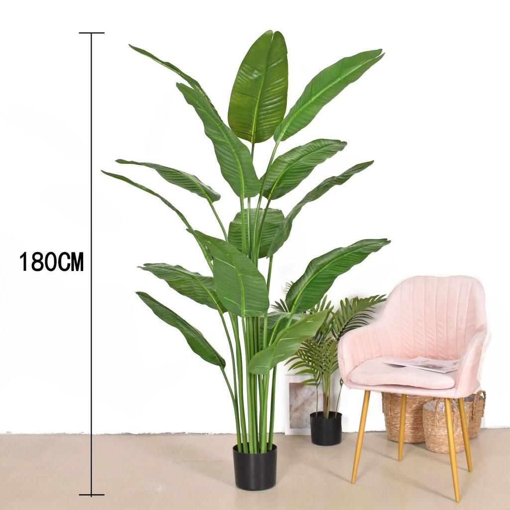 Растение искусственное в горшке Птица Рая в скандинавском стиле, Декор для дома, Пальма путешественника, Бонсай