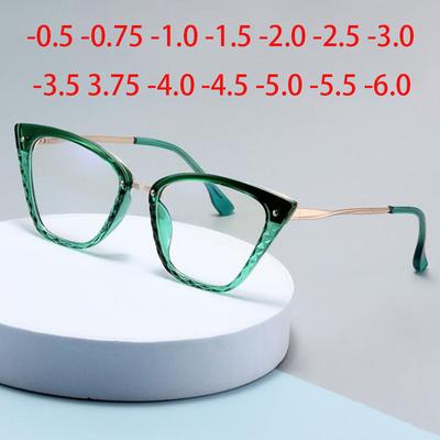 Винтажные женские очки трапециевидной формы, хрустальные очки для коррекции зрения, очки для миопии, диоптрии от минус -1.0 -1.5 -2.0 до -6.0