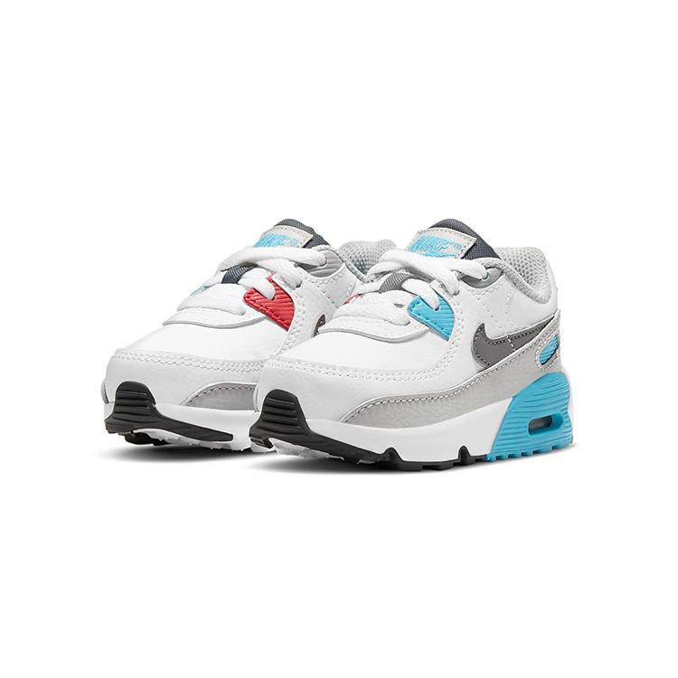 Nike Air Max 90 Амортизация Низкие Детские Кроссовки Красные Синие Белые Для Младенцев и Малышей CD6868-108