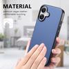 For iPhone 16 Case Cloth Texture Leather+PC+TPU Anti-Drop Phone Cover - Blue